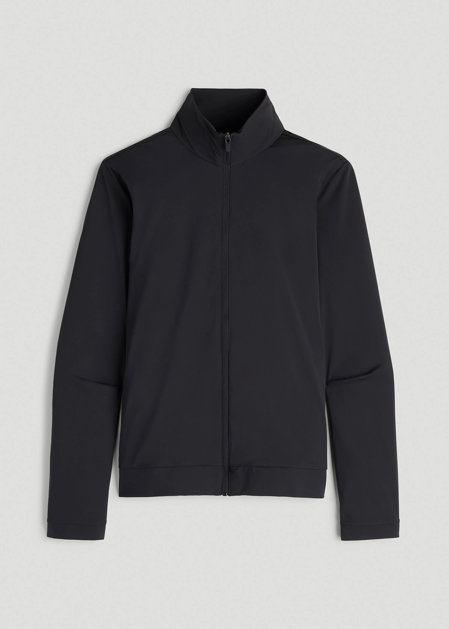 Front Zip Commuter Jacket for Tall Women in Black Tailored Cut Style