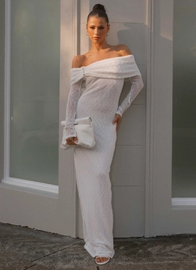 LayeredHemline Pollyanna Knit Hardware Maxi Dress - Ivory