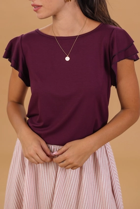 Top Odile Purple OdorResistant Fabric Sweat Absorbing Lining