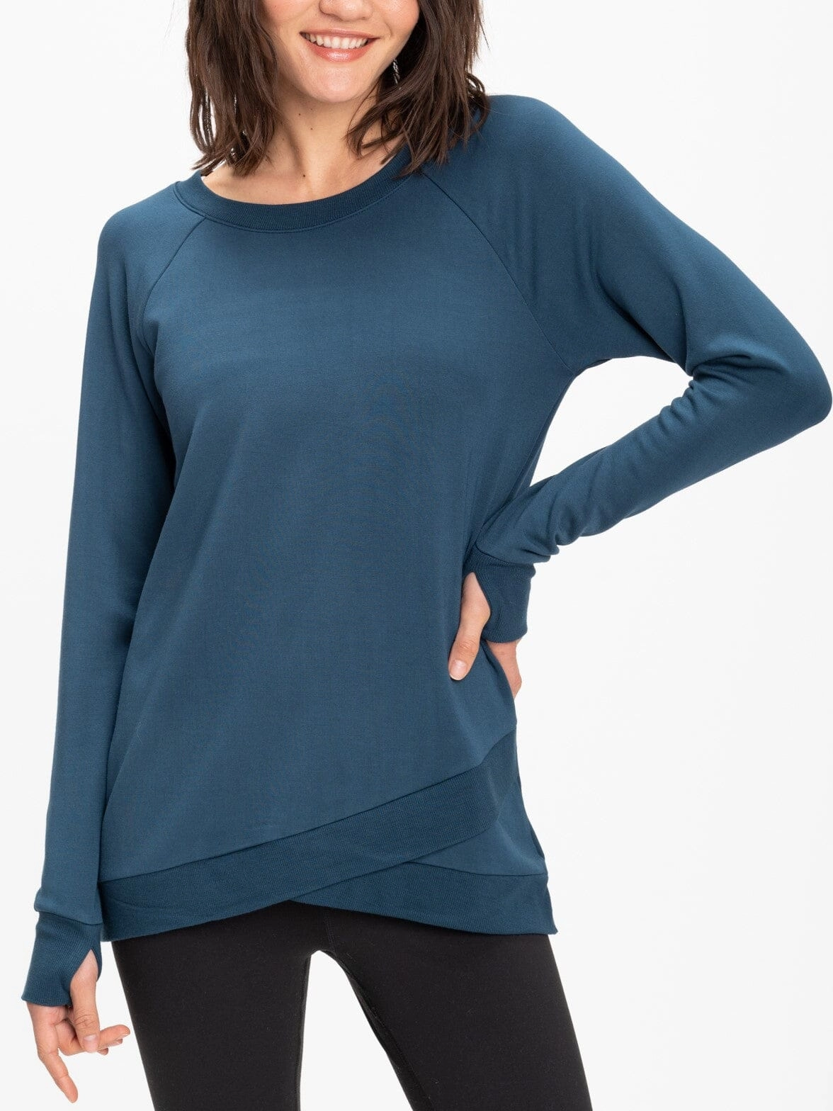 DoubleLayeredHem Thick Insulation Leanna Feather Fleece Tunic