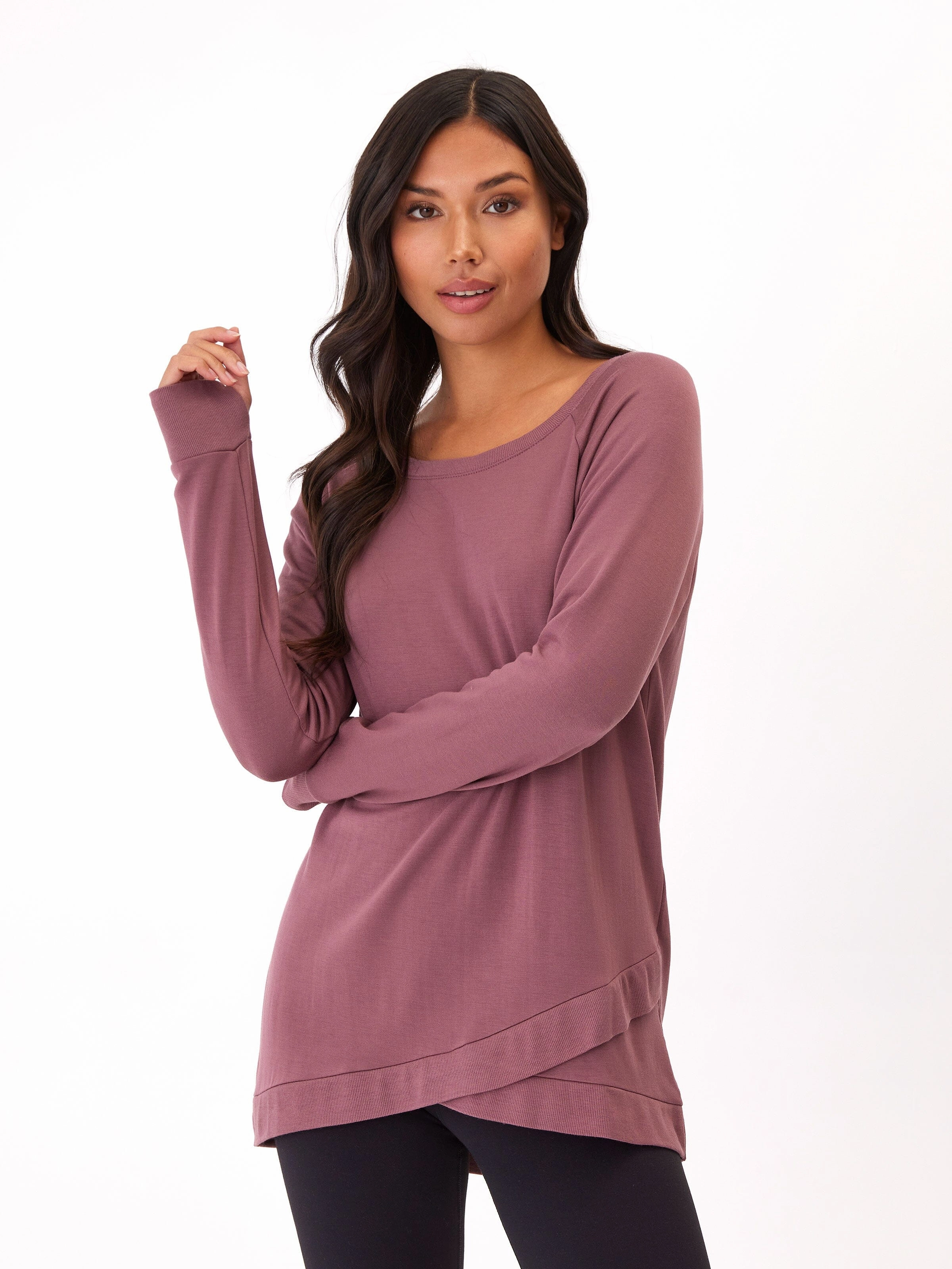 ReinforcedElbows Clean Edge Piece Leanna Feather Fleece Tunic