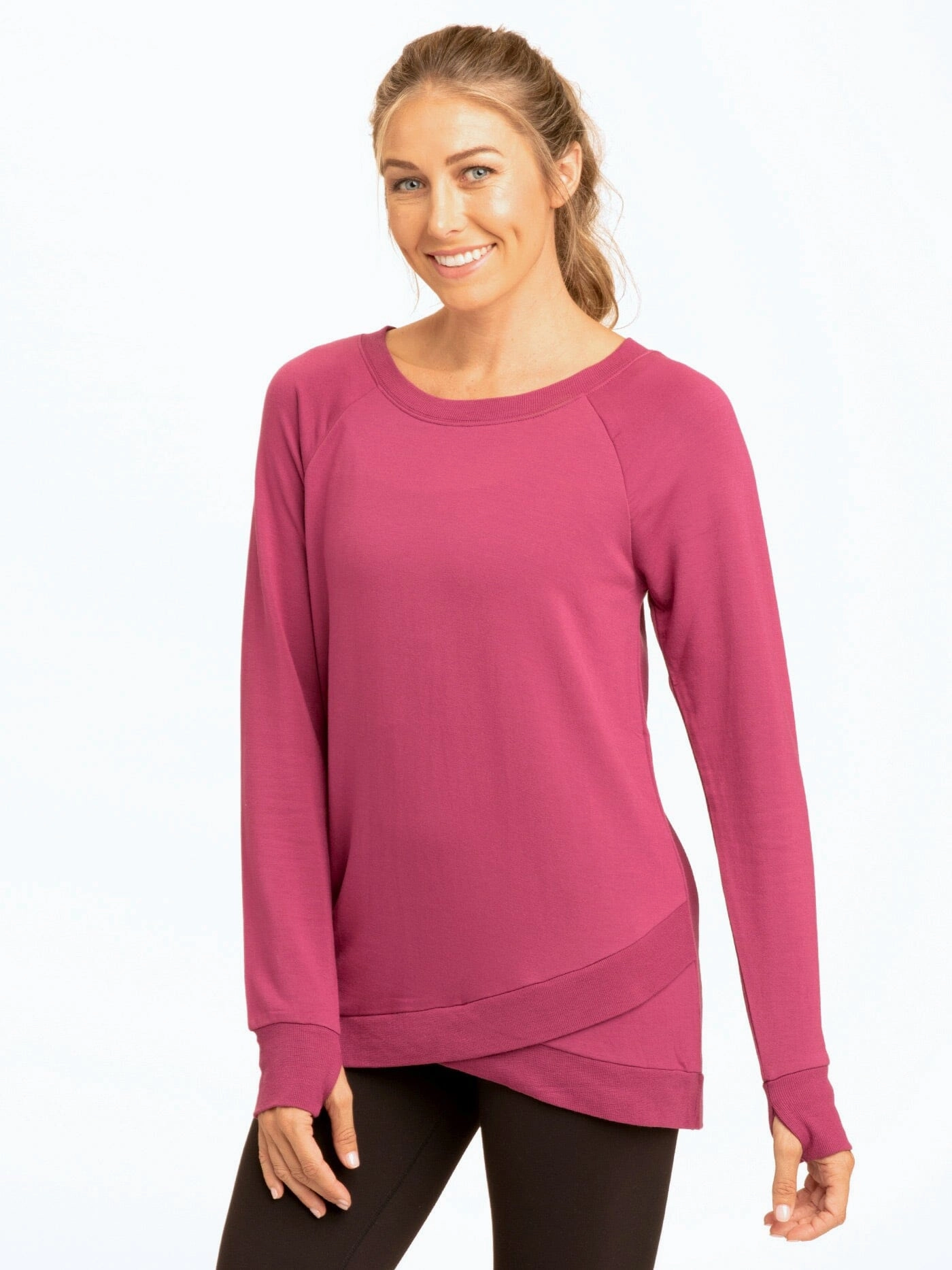 Rubberized Trims FleeceLined Leanna Feather Fleece Tunic