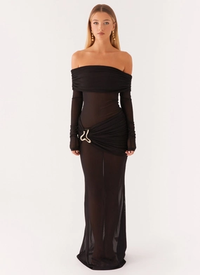 Liberty Maxi Dress - Black flowy style