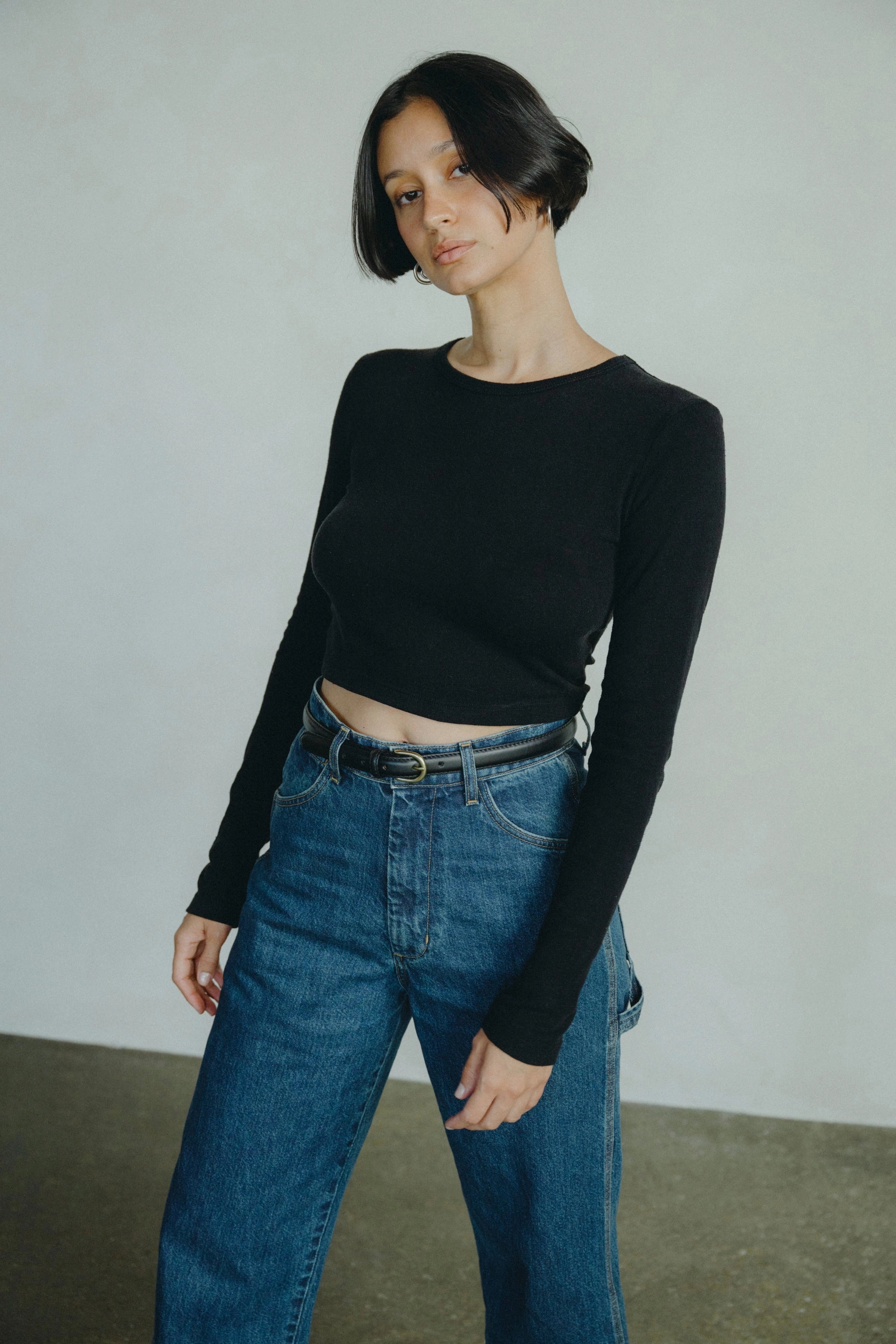 Lia Top, Regen Silk Noil Jersey, Black Silk combination