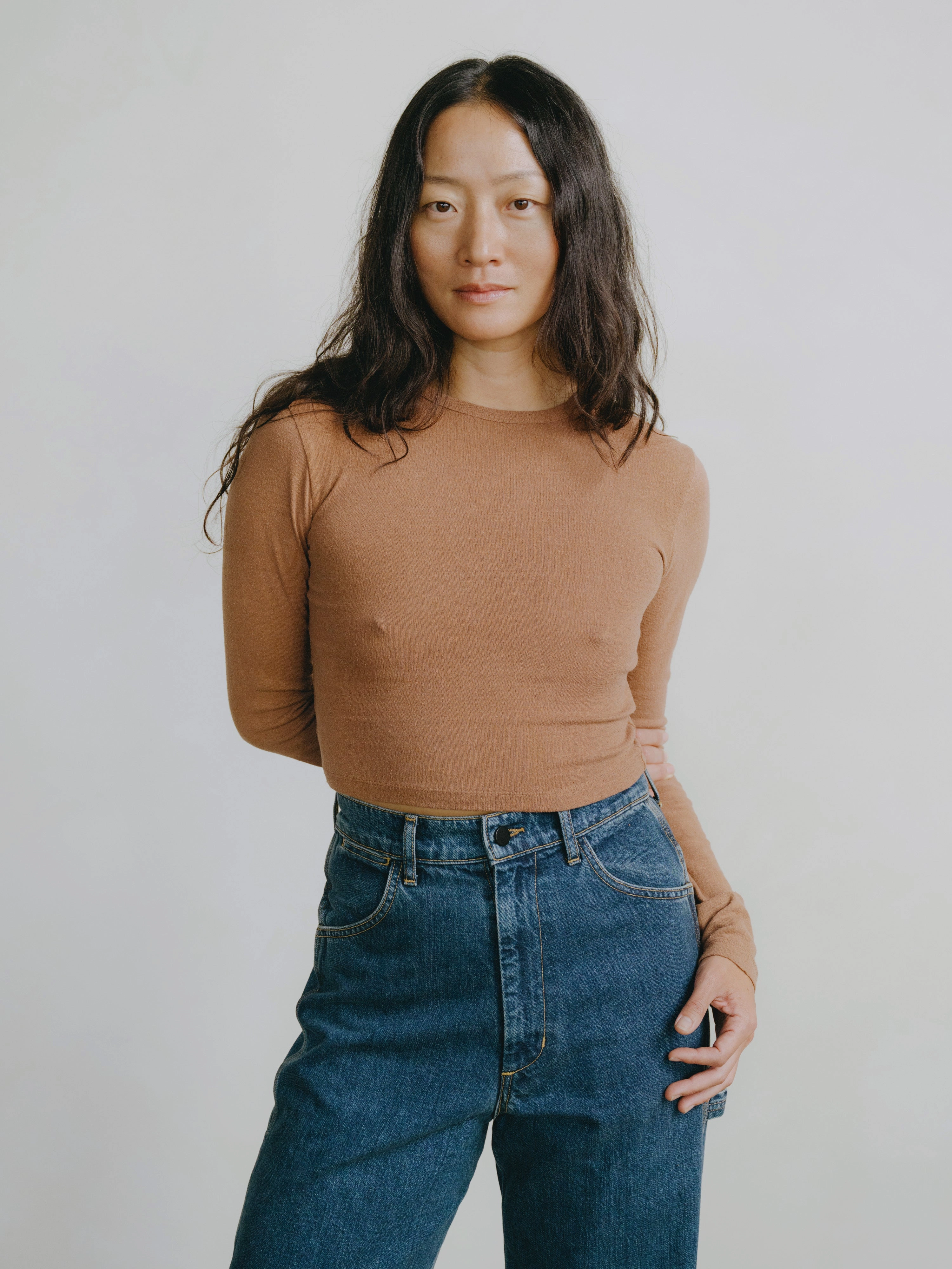 Lia Top, Regen Silk Noil Jersey, Terracotta Biodegradable Options Performance Layer