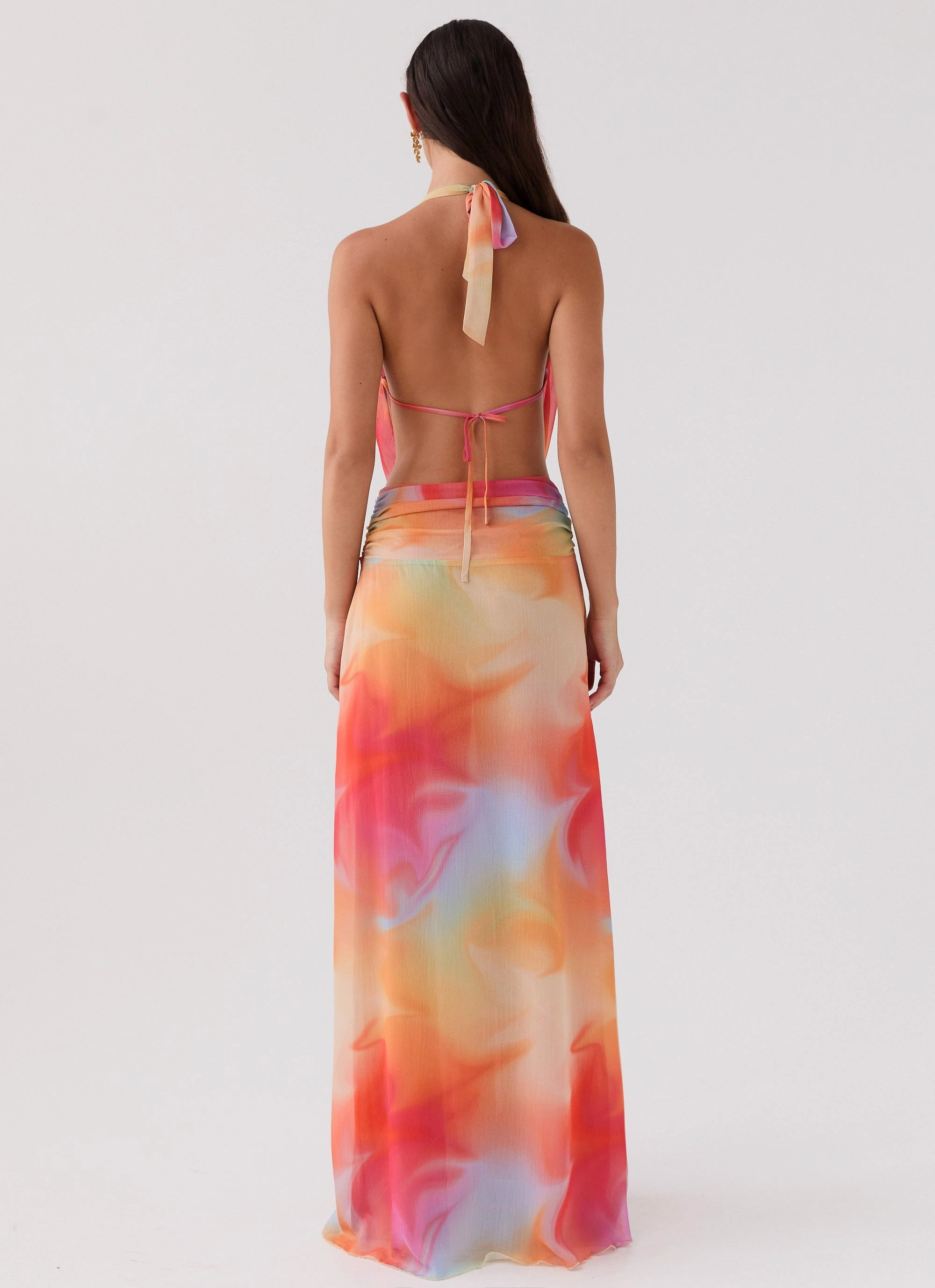 Effortless Mood Elysia Chiffon Maxi Dress - Rainbow