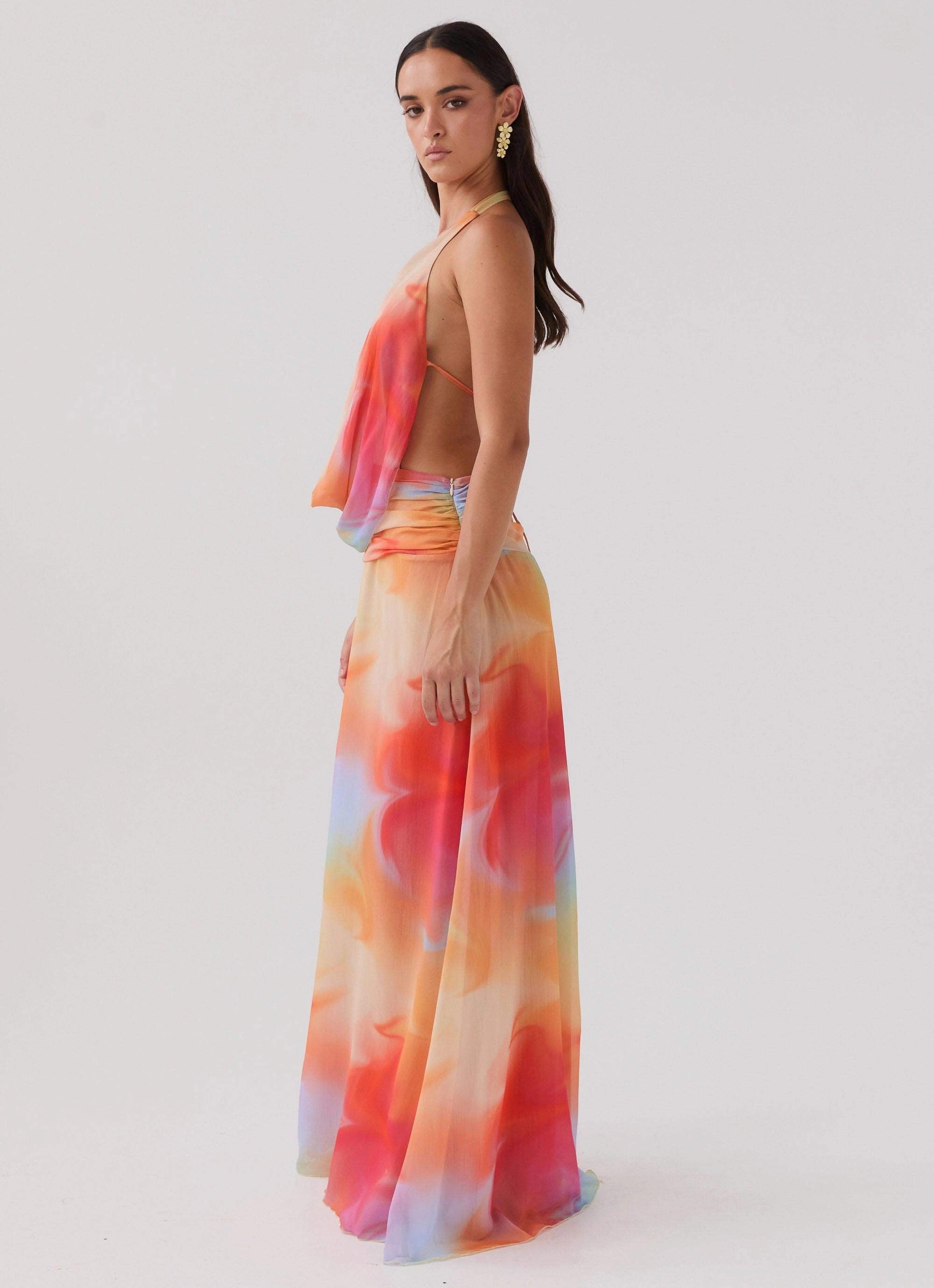 Cool Season Elysia Chiffon Maxi Dress - Rainbow