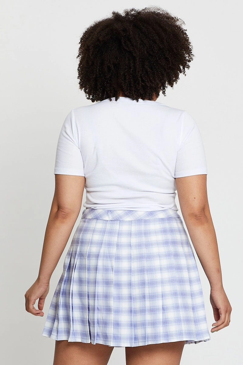 Check High Waist Tennis Skirt Relaxed Vibe