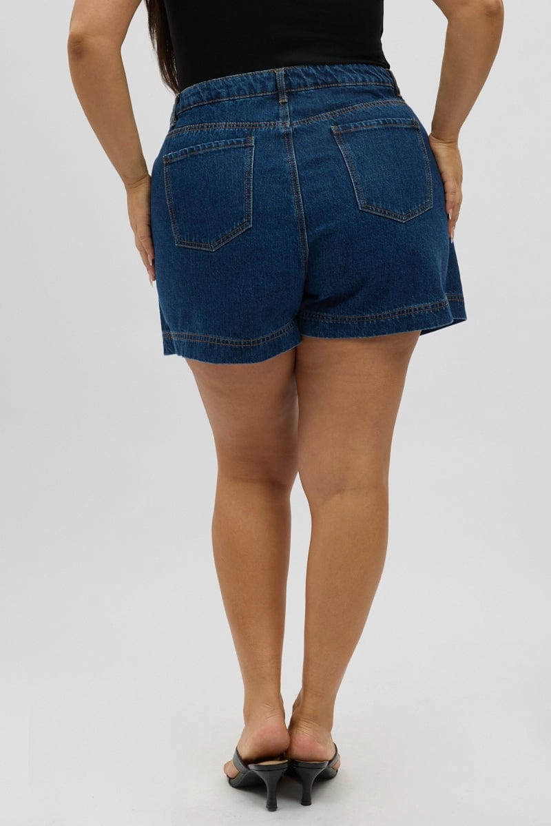 Travel Ready Refined Finish Denim Skorts High Rise