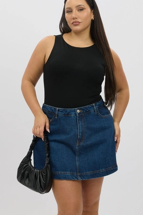Denim Skorts High Rise Heritage Inspired