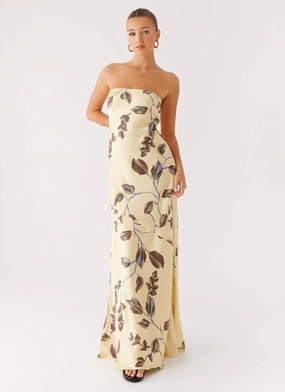 Alisa Strapless Maxi Dress - Buttercream Bliss Premium Fabric Comfy and Chic