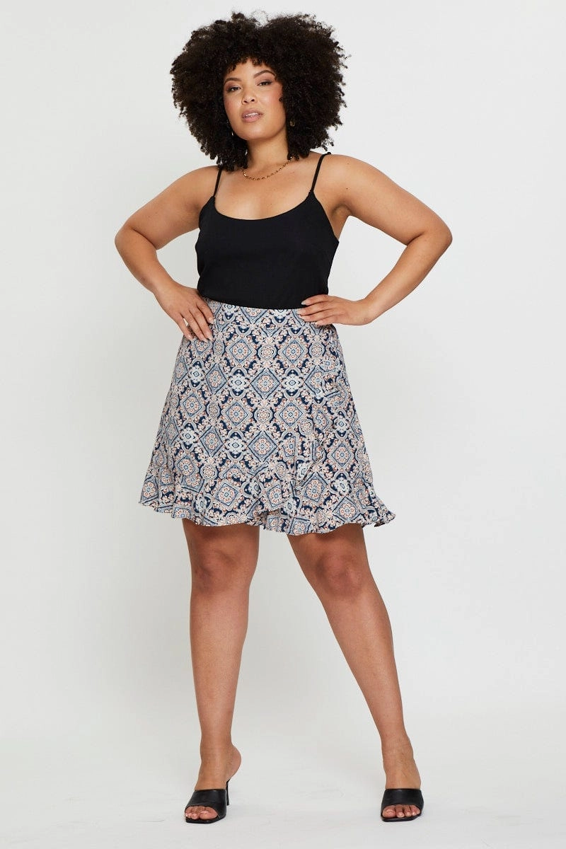 Summer Picnic Weekend Favorite Paisley Pr Mini Skirt Ruffle Hem