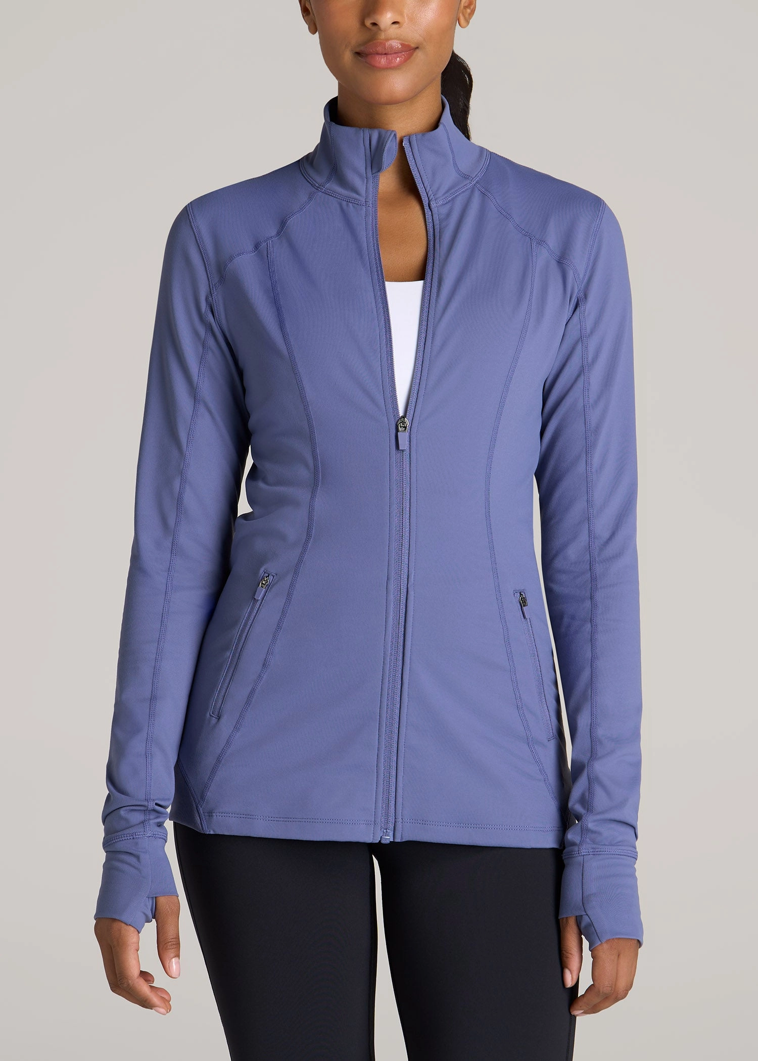 Weekend Casual Women's Athletic Zip-Up Jacket in Marlin Blue