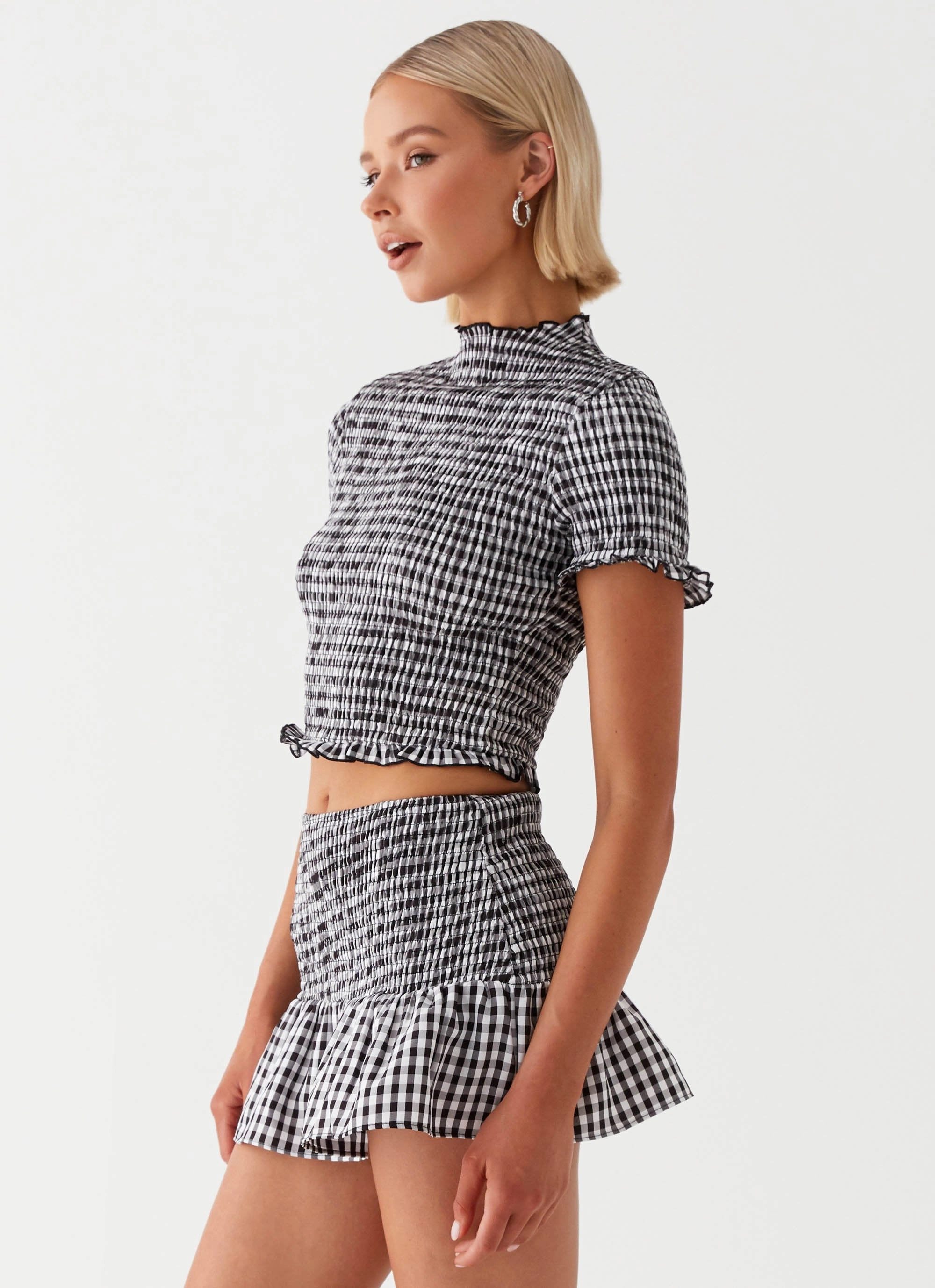 Sweetest Pie T-Shirt - Black Gingham FadeResistantPrint Stylish Day Wear
