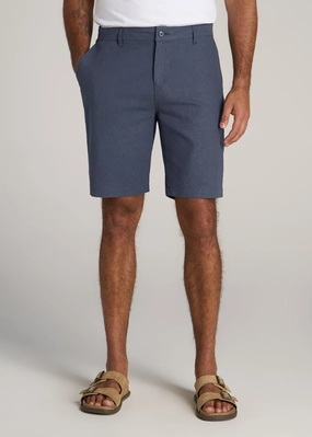 Fitness wear All Comfort Linen Shorts For Tall Men in Chambray Linen
