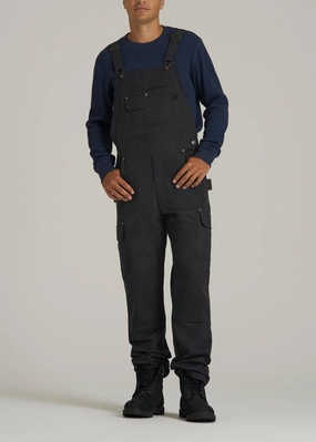 LJ&S Canvas Bib Overalls for Tall Men in Black Heat Reflective Layer