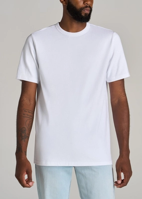 LJ&S Heavyweight RELAXED-FIT Tall Tee in White Basic Tank