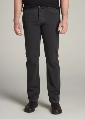 Stylish Adult Fashion LJ&S STRAIGHT LEG Jeans for Tall Men in Vintage Black