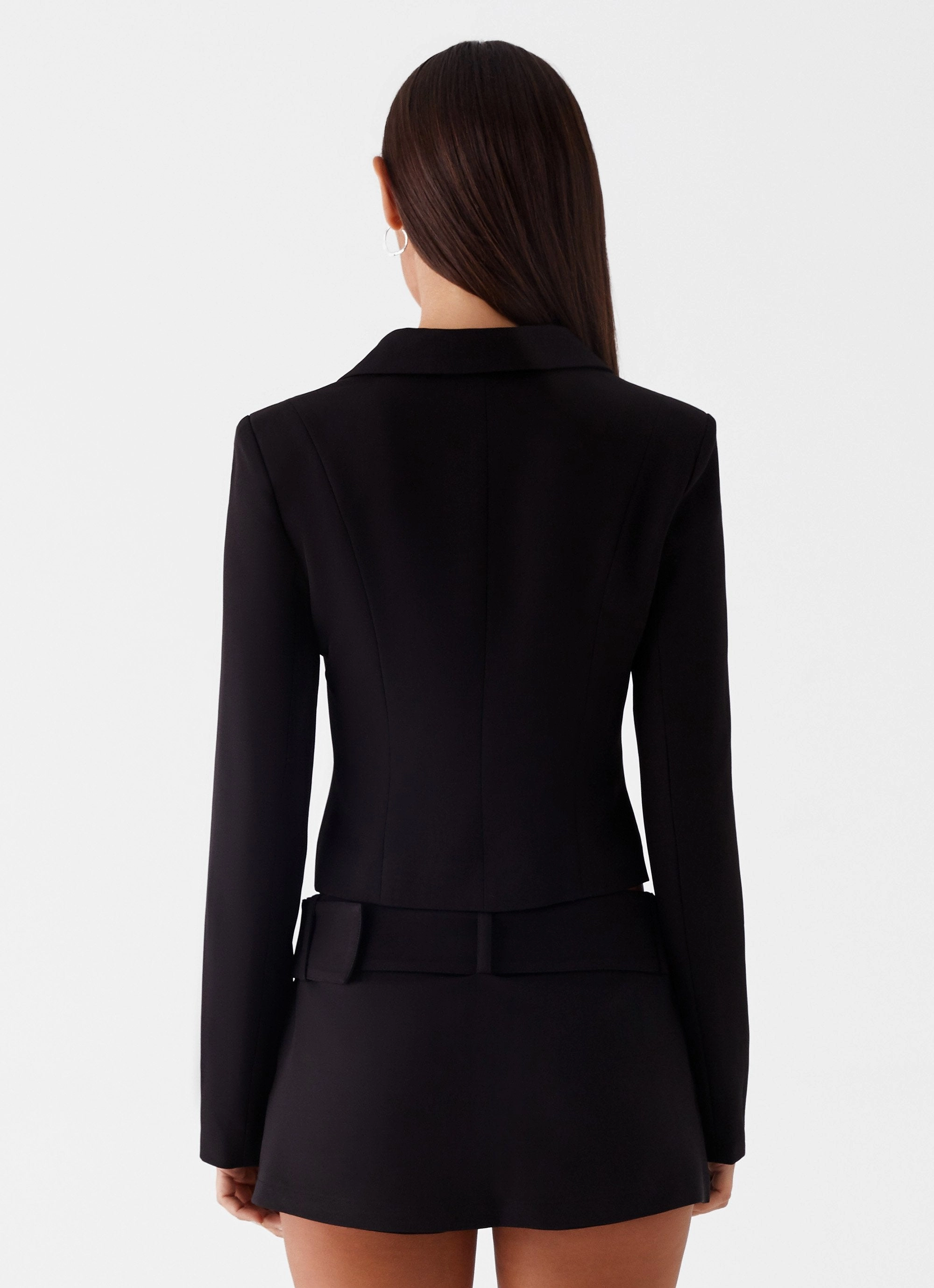 Lynden Blazer Top - Black Pastel tone