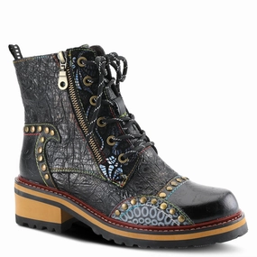 Mesh Upper Ankle Support L'Artiste by Spring Step Rugup Boot - Black Multi