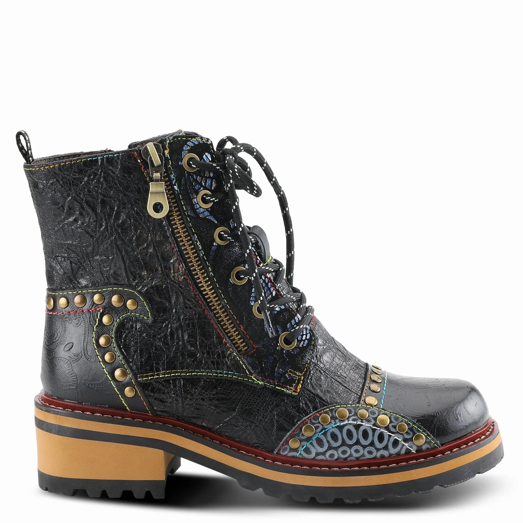L'Artiste by Spring Step Rugup Boot - Black Multi Outdoor Explore Flexible Frame Work Commute
