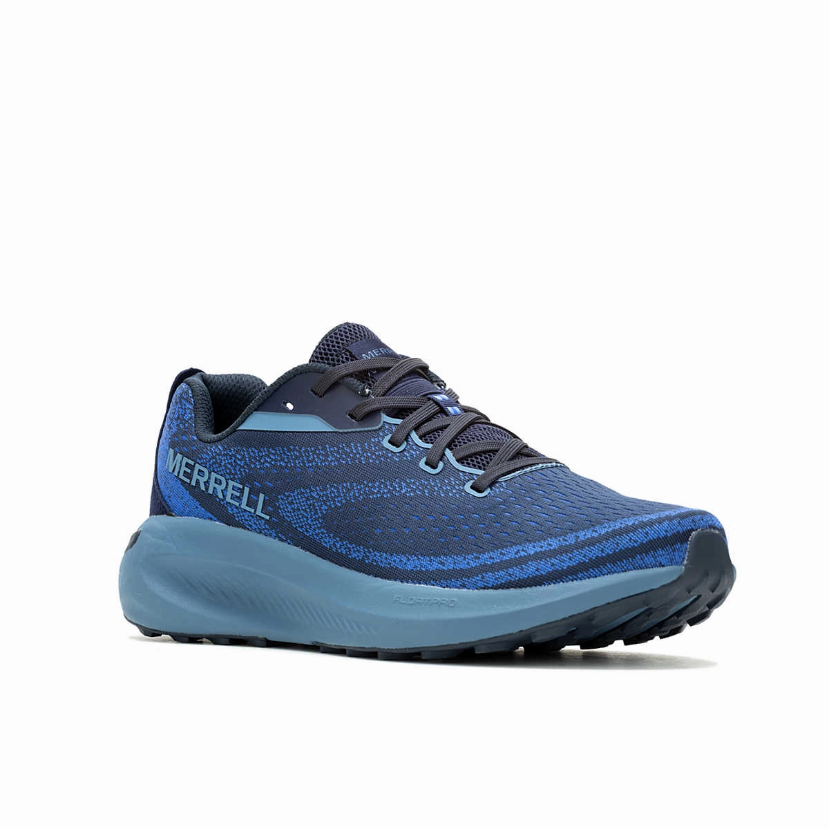 Rubber Tread Pattern Step Support Merrel Men's Morphlite Trail Running Sneakers - Sea/Dazzle