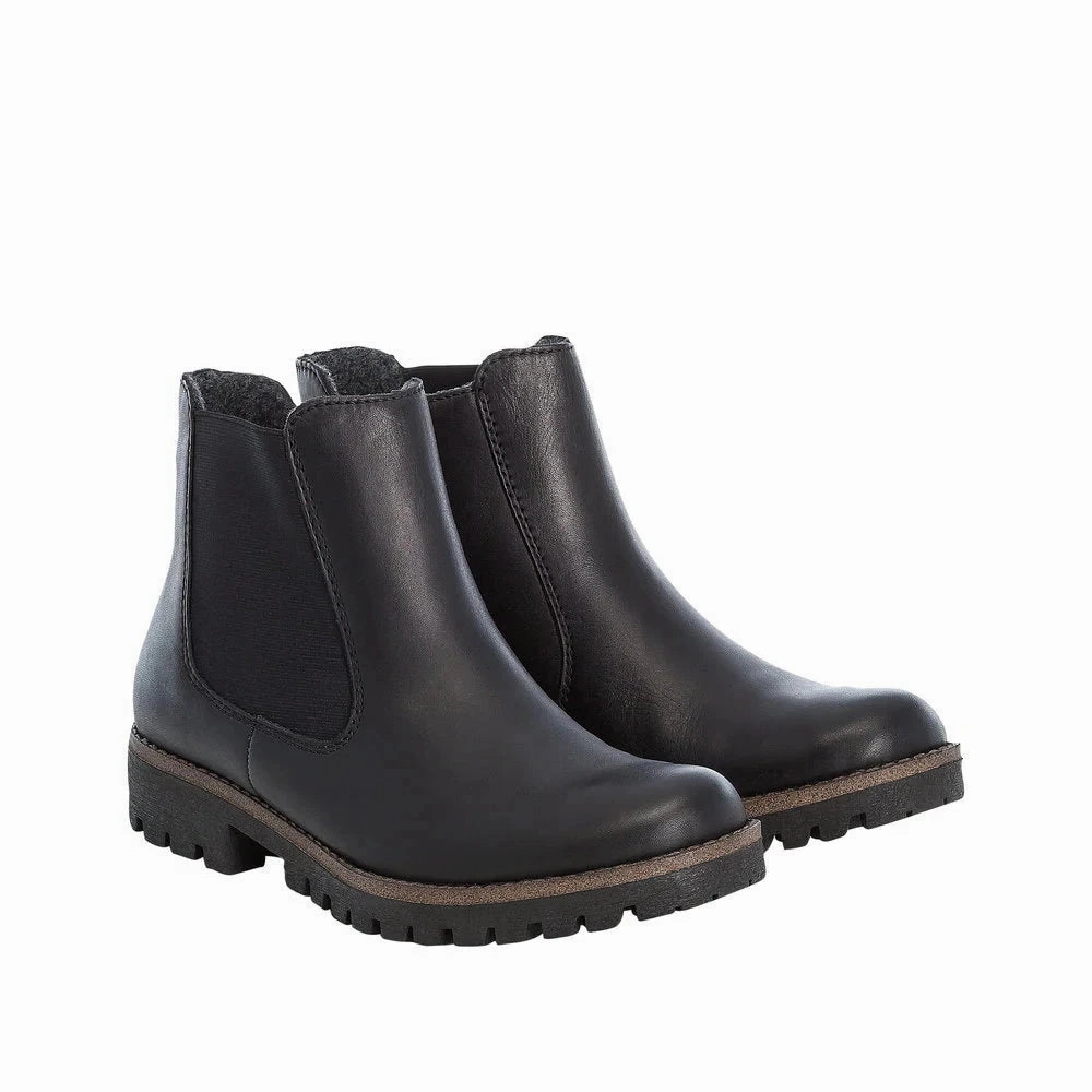 Rieker Women's Payton 70 Boot - Black Moisture Wicking Sockliner