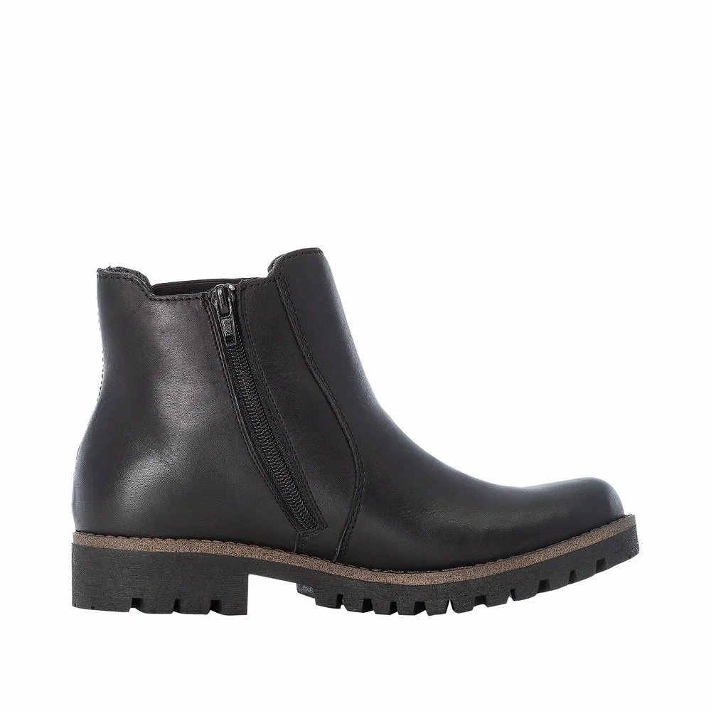 Rieker Women's Payton 70 Boot - Black Reinforced Form Mountain Hike Grippy Outsole Rough Terrain