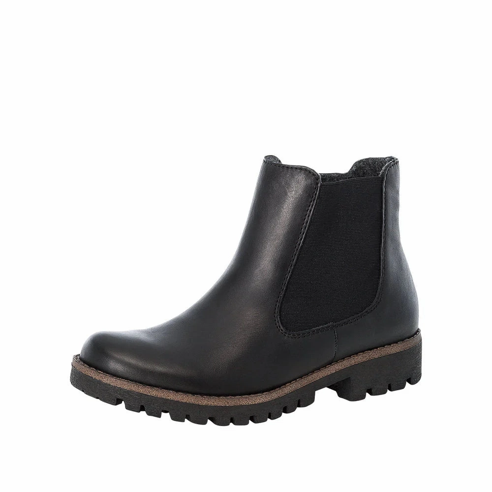 Rieker Women's Payton 70 Boot - Black Zip Edge No Pressure