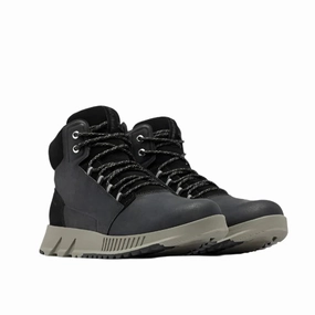 Sorel Men's Mac Hill Lite Mid Waterproof Boot - Black Comfort Tongue Rugged Built Adventure Journey