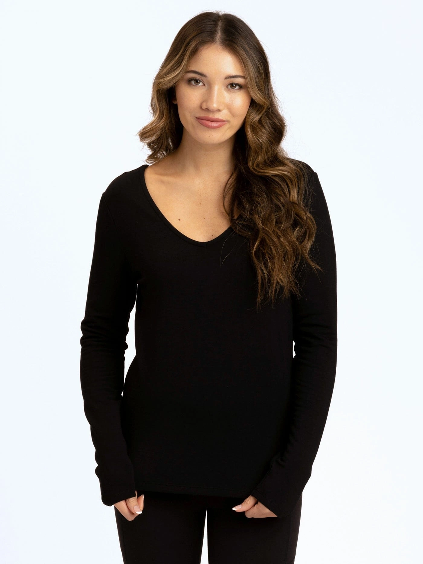 Lorelai Feather Fleece Top Sleek Utility Contemporary Fit