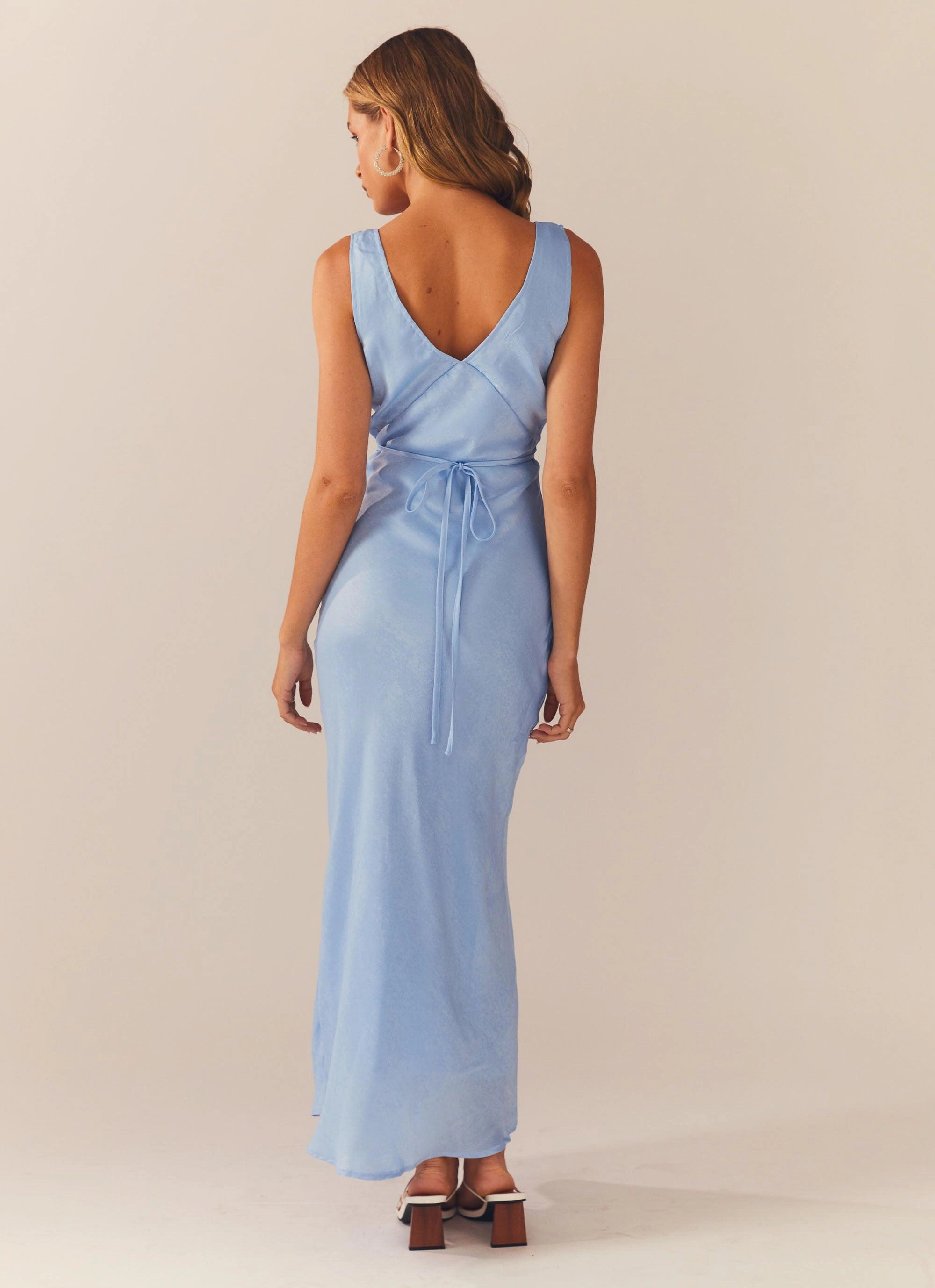Loren Maxi Dress - Blue Luxury Feel Tailored Wear