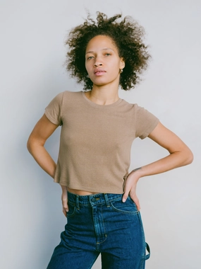 Lou Tee, Regen Silk Noil Jersey, Tea Casual Design