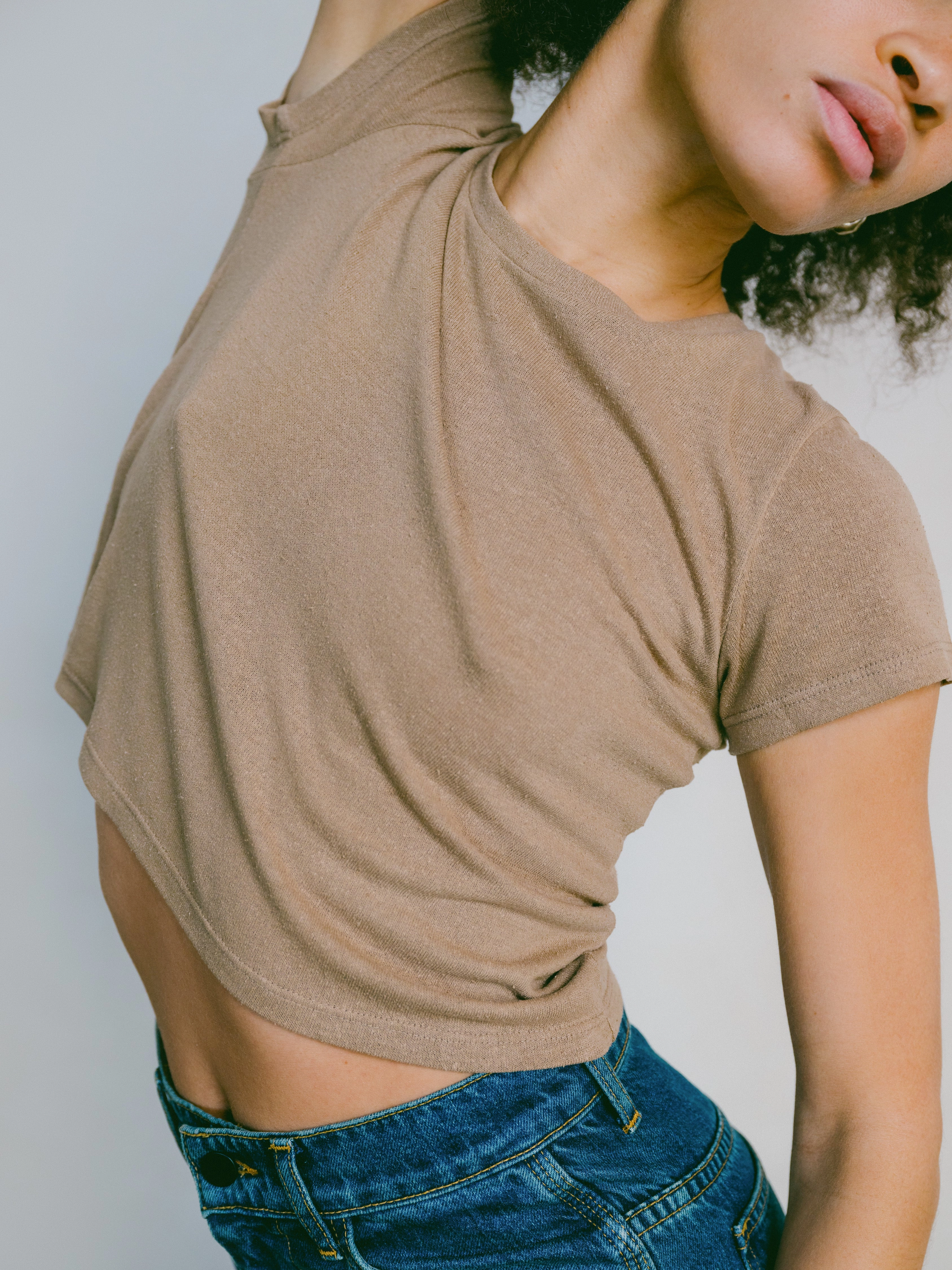 Lou Tee, Regen Silk Noil Jersey, Tea comfortable top