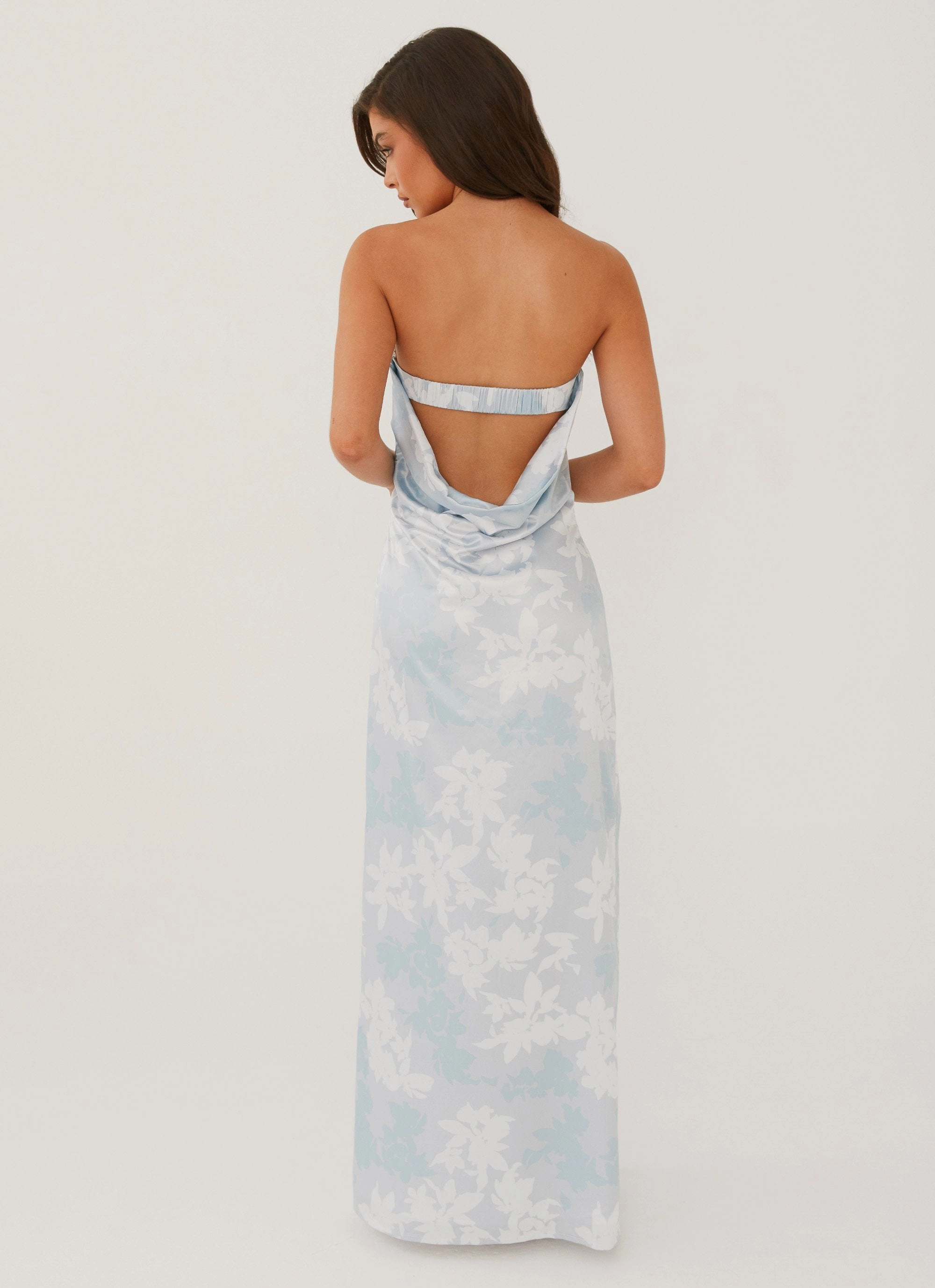 Simple yet chic gown Love Me More Maxi Dress - Blue Blossom