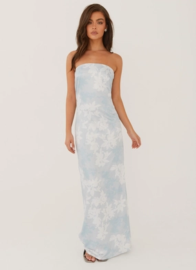 Sculpted Form Classy Look Love Me More Maxi Dress - Blue Blossom