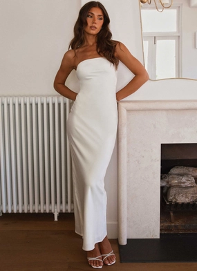 Love Me More Maxi Dress - Pearl Simple Bow