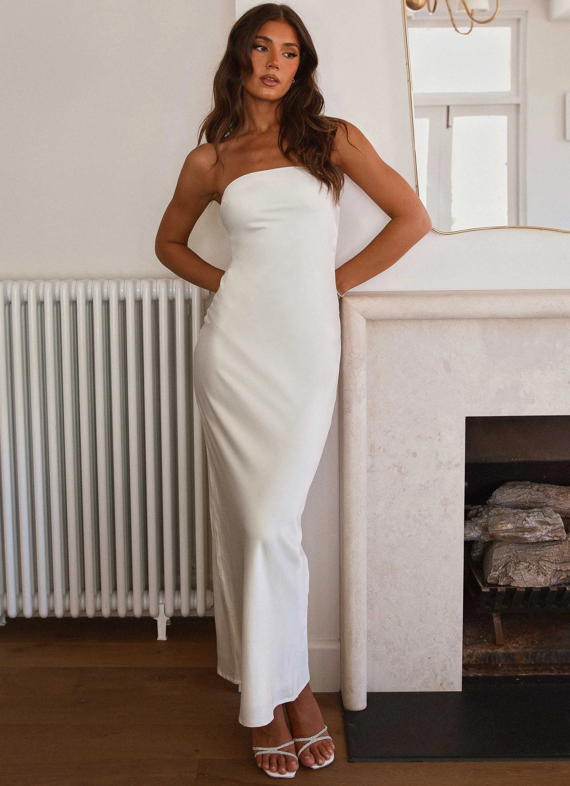 Love Me More Maxi Dress - Pearl Simple Bow