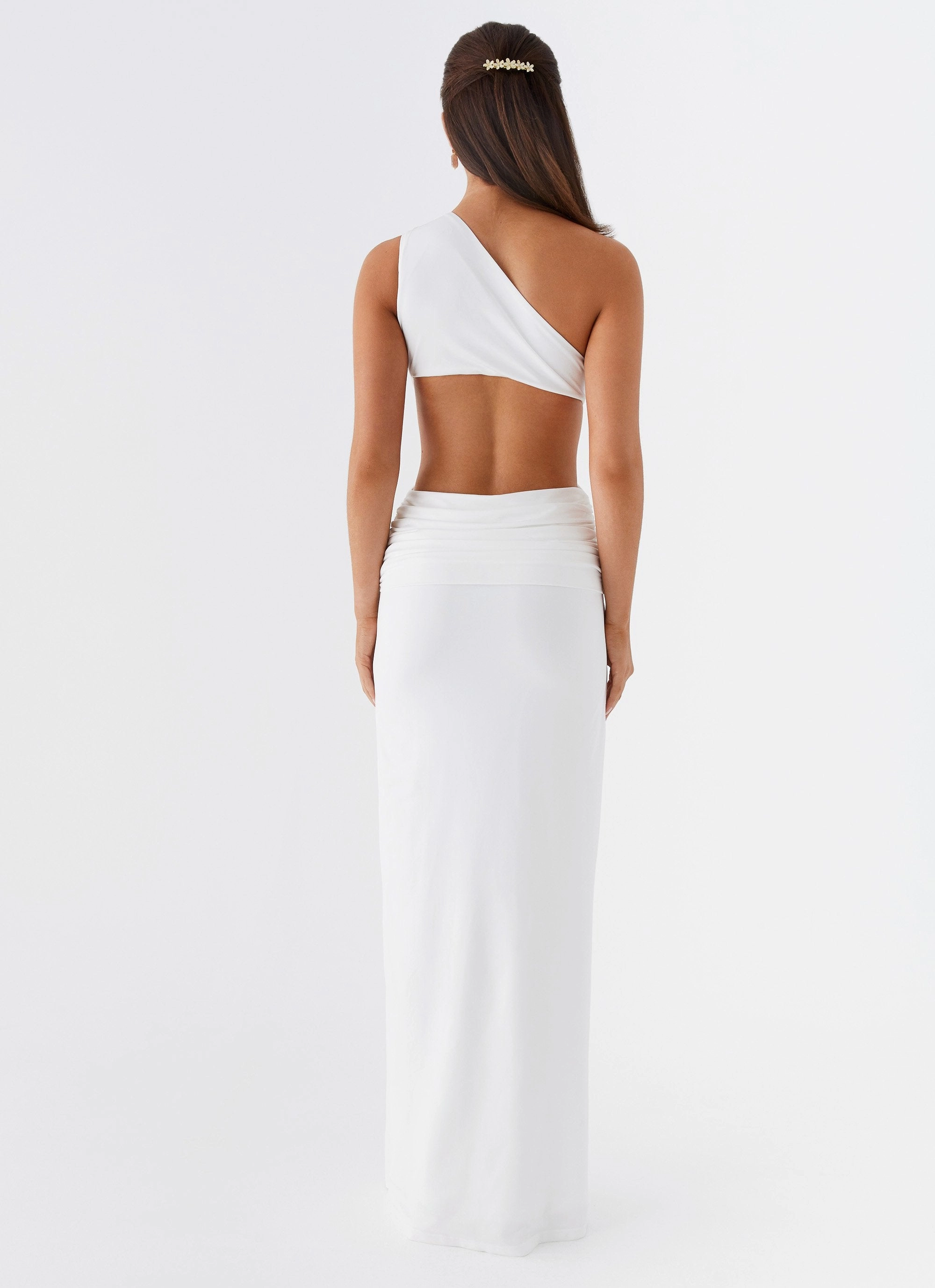 Lovesome Rosa Maxi Dress - White Tiered Skirt Perfect Mood