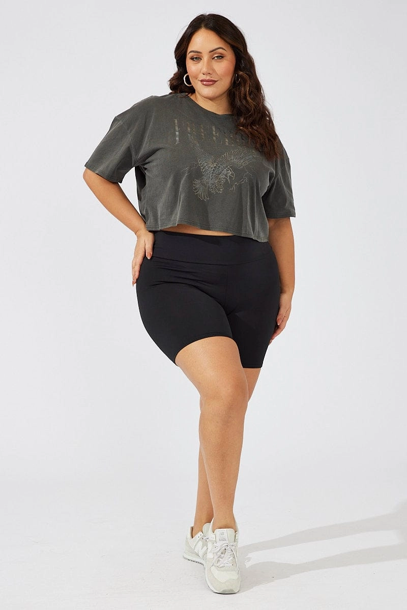 Grey Graphic T-shirt Short Sleeve Crew Neck Low Impact Manufacturing