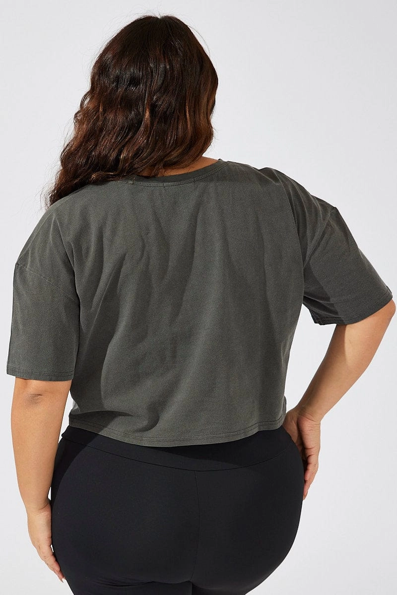 Cozy Flex Pullover Grey Graphic T-shirt Short Sleeve Crew Neck