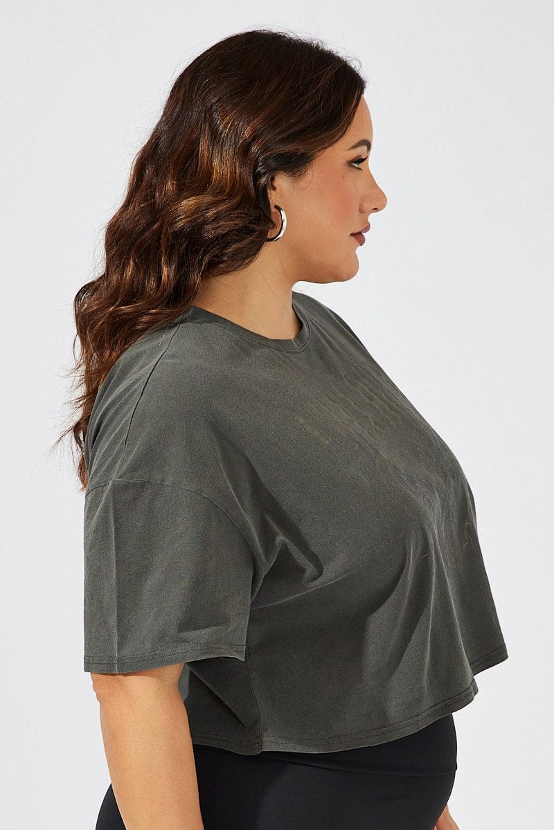 Grey Graphic T-shirt Short Sleeve Crew Neck Casual Vibe Wear Comfort Style