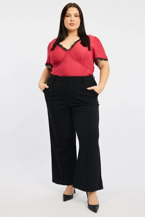 Versatile Look Slim Silhouette Black Tailored Work Pants