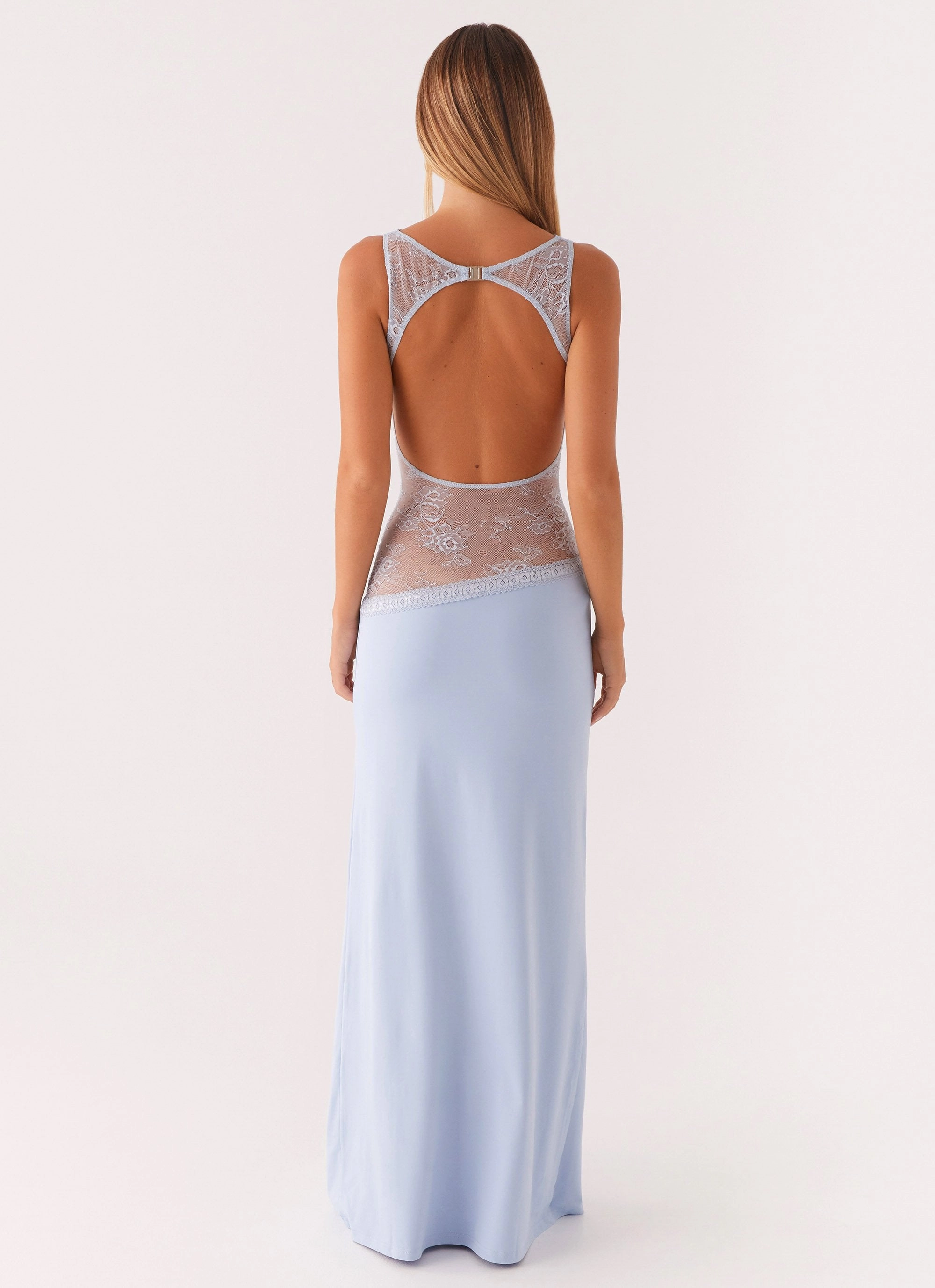 Comfort Layer Pure Color Lucinda Maxi Dress - Blue