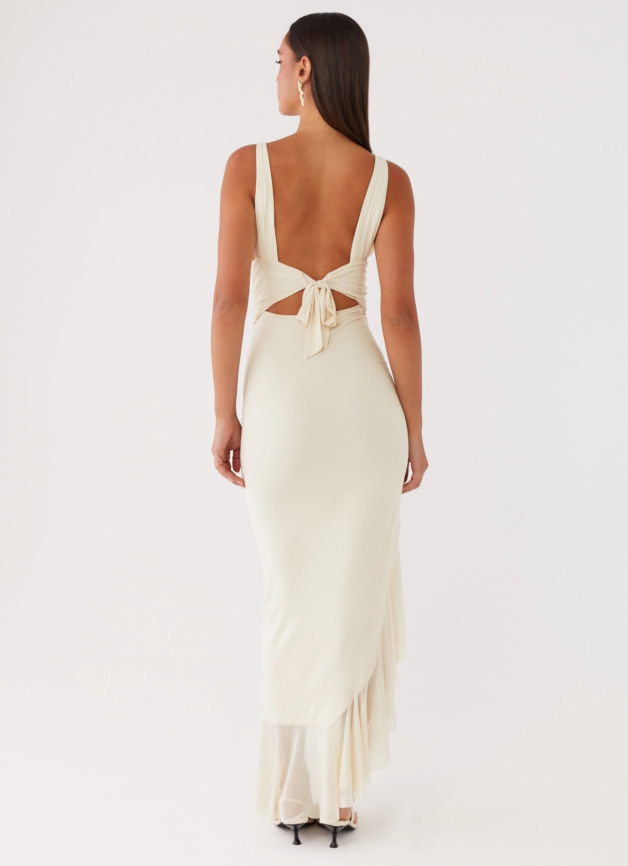 Soft and Light Summer Soft Luna Eclipse Cut Out Maxi Dress - Lemon