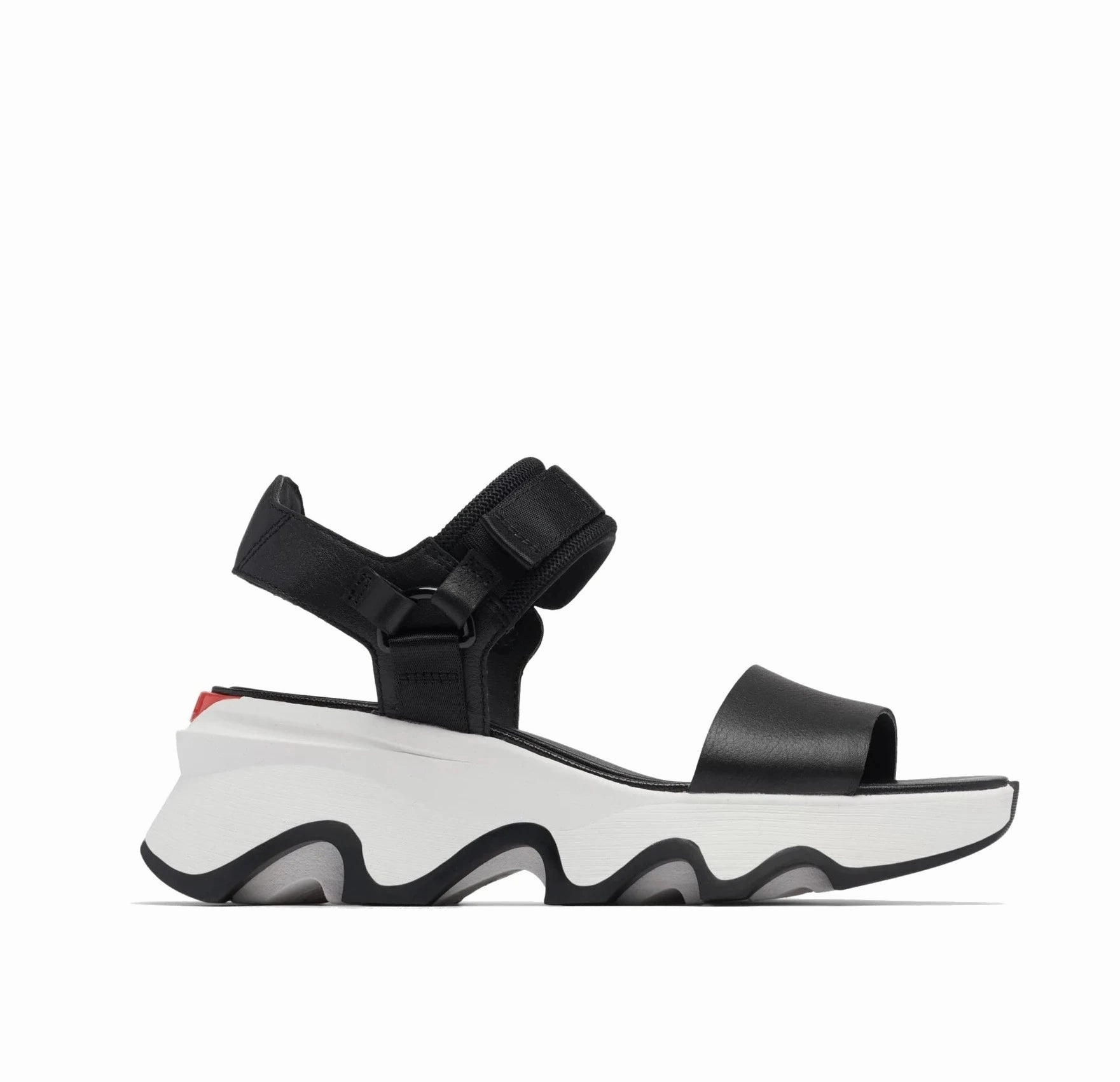 Soft Cushioning Shoes Sorel Women's Kinetic Y-Strap Sandal - Black/Sea Salt