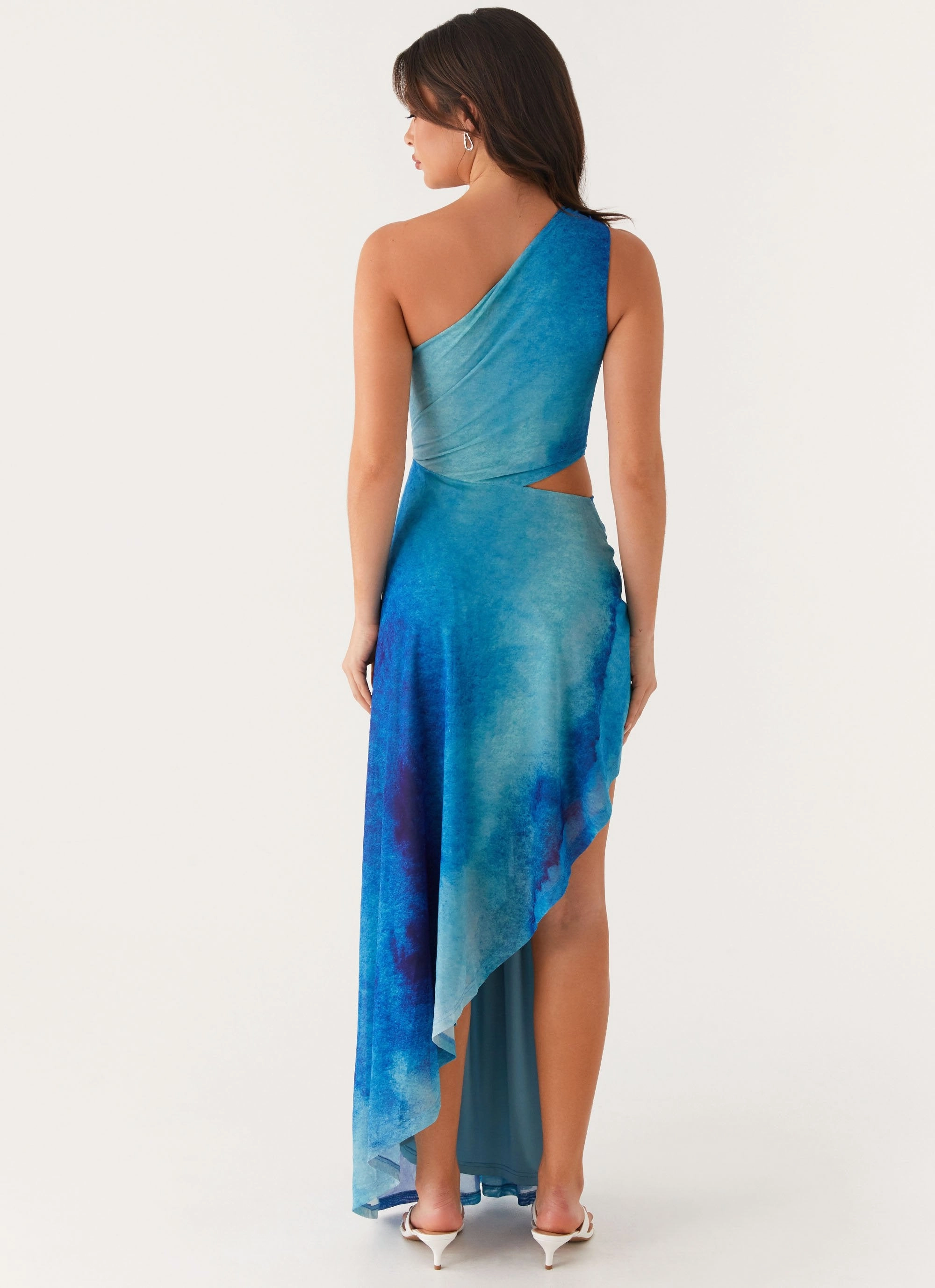 Blinded Maxi Dress - Blue Tie Dye Gathered-Detail Casual Style