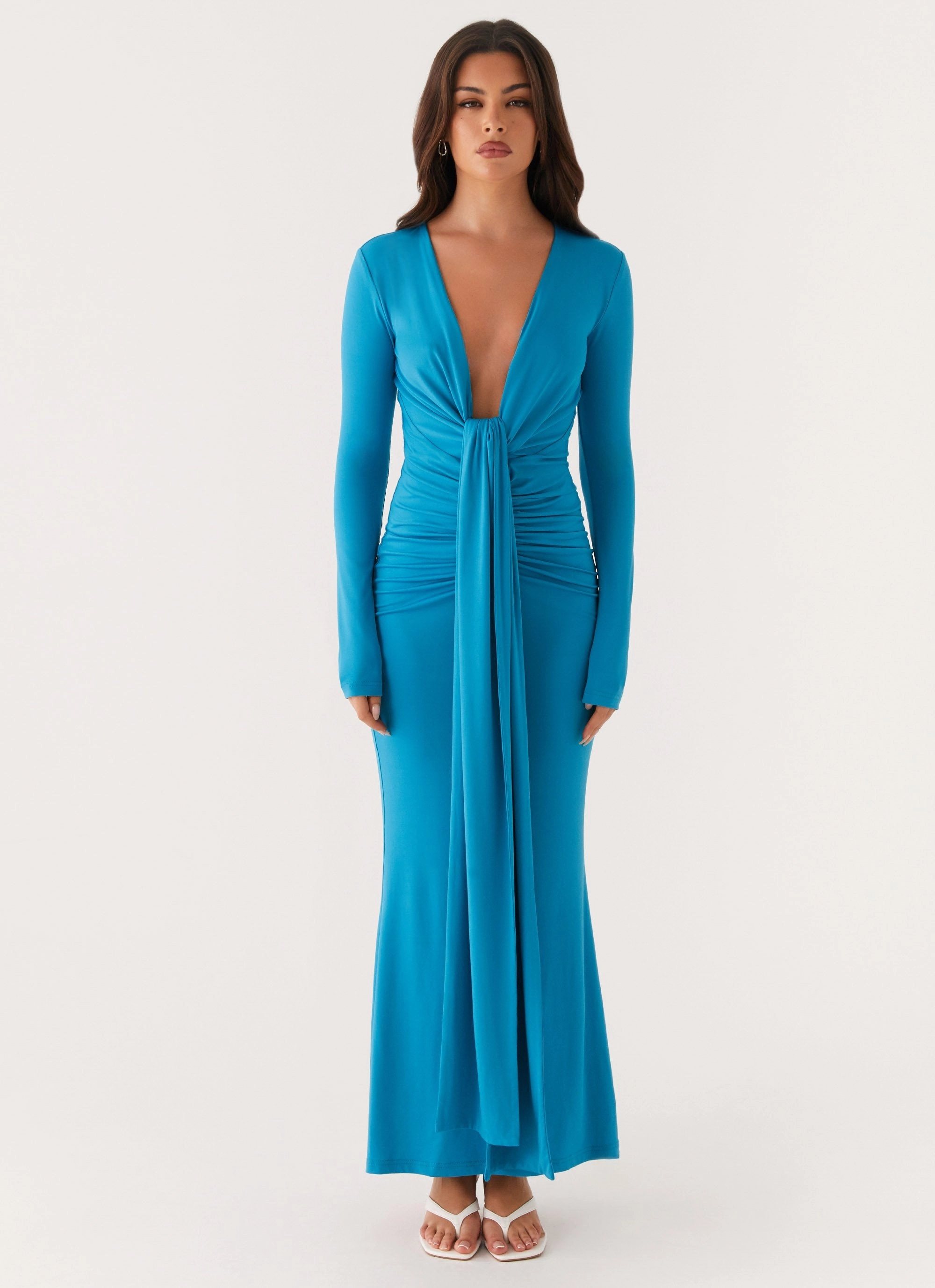 Smart Pairing Miesha Long Sleeve Maxi Dress - Blue