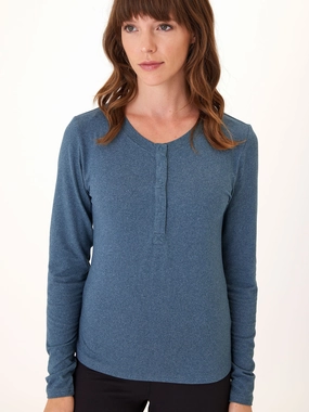 Lyla Luxe Jersey Henley Tee Easy Care Finish Essential City Look