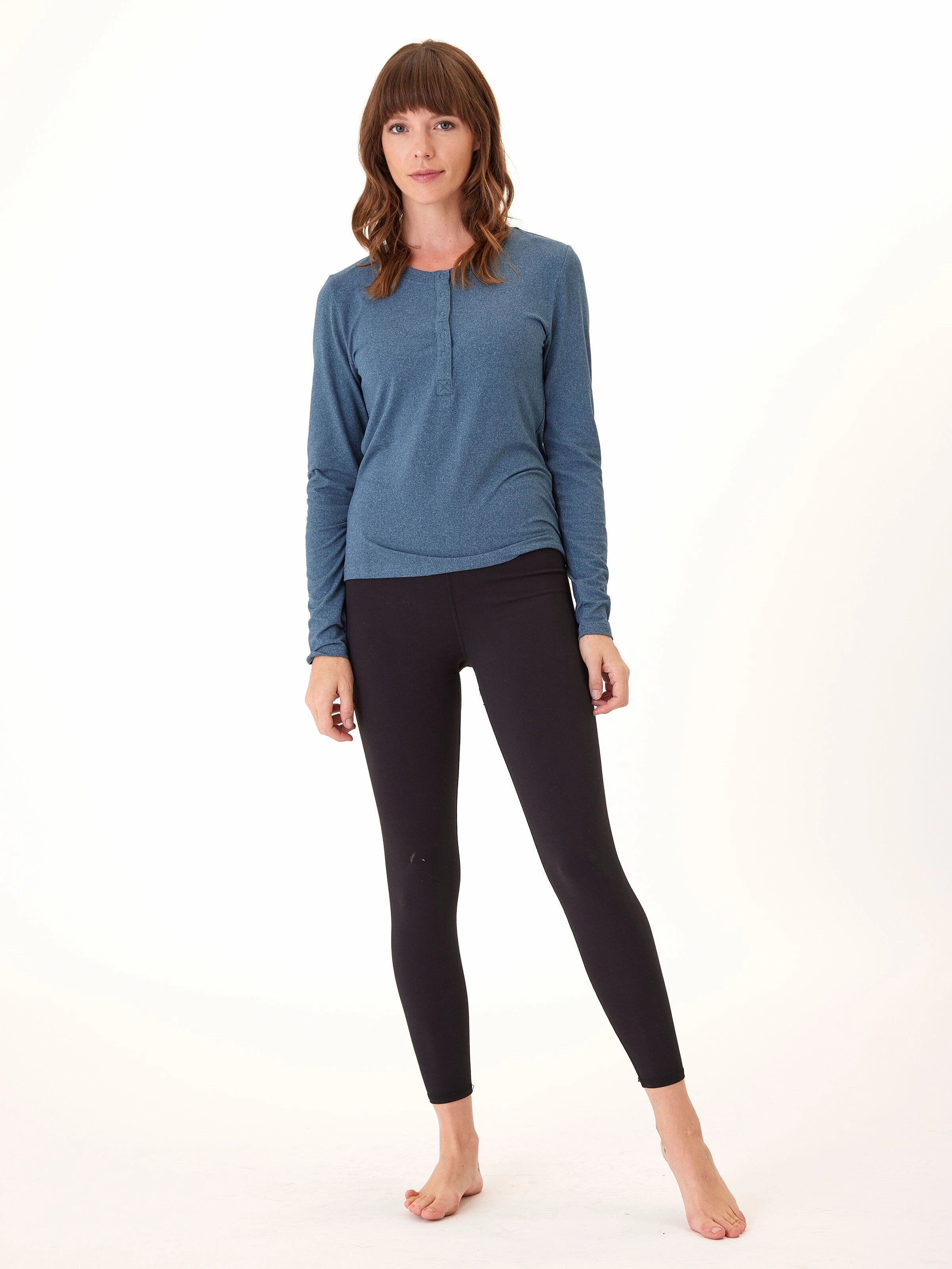 Thick Insulation Ultra Light Packable Lyla Luxe Jersey Henley Tee